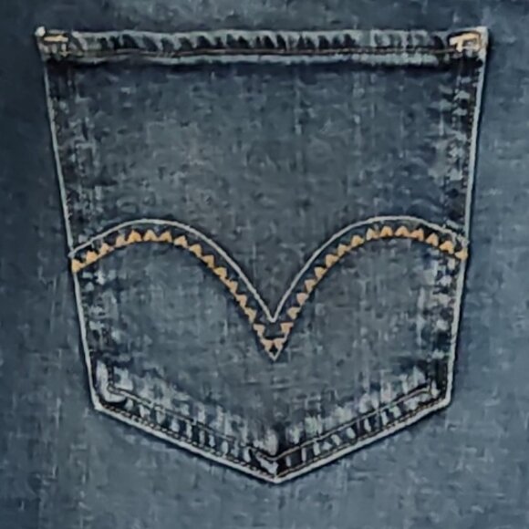 Levi's 505 straight leg blue jeans, VG used condition, size 16S W33 L30 - Picture 3 of 5